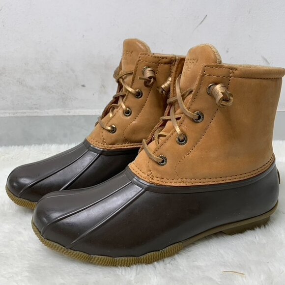 Sperry STS85527 Women’s Brown Leather Duck Boots Size 7 - Picture 1 of 16